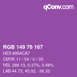 Color code: RGB 149 76 167 | qconv.com