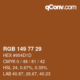 Farbcode: RGB 149 77 29 | qconv.com