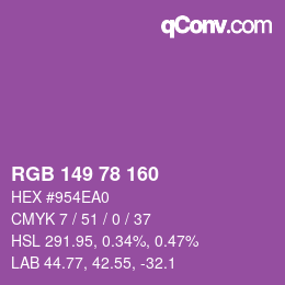 カラーコード: RGB 149 78 160 | qconv.com