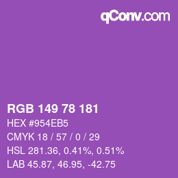 カラーコード: RGB 149 78 181 | qconv.com