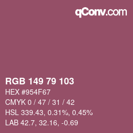 Color code: RGB 149 79 103 | qconv.com