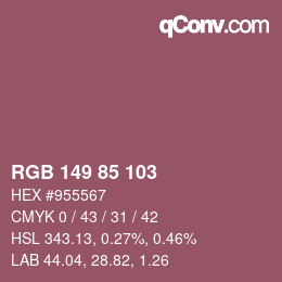 Color code: RGB 149 85 103 | qconv.com