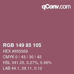 Color code: RGB 149 85 105 | qconv.com