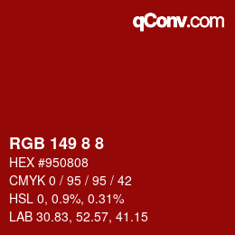 Código de color: RGB 149 8 8 | qconv.com