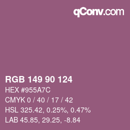 Color code: RGB 149 90 124 | qconv.com
