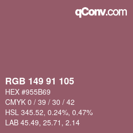 颜色代码: RGB 149 91 105 | qconv.com