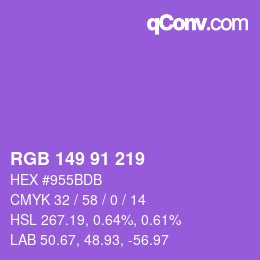 Color code: RGB 149 91 219 | qconv.com