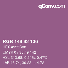 Color code: RGB 149 92 136 | qconv.com