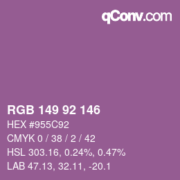 カラーコード: RGB 149 92 146 | qconv.com
