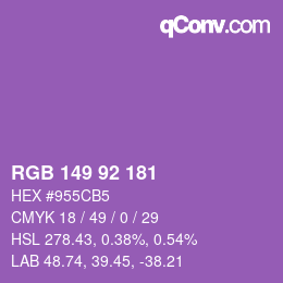 カラーコード: RGB 149 92 181 | qconv.com