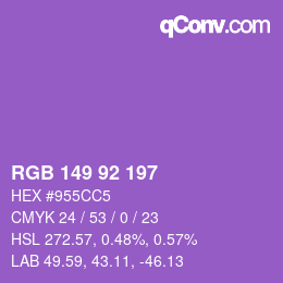 カラーコード: RGB 149 92 197 | qconv.com