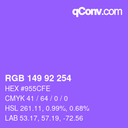 カラーコード: RGB 149 92 254 | qconv.com