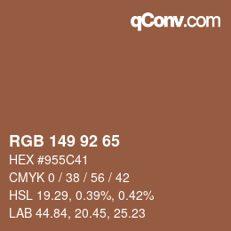 カラーコード: RGB 149 92 65 | qconv.com