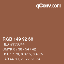カラーコード: RGB 149 92 68 | qconv.com