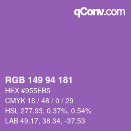 Código de color: RGB 149 94 181 | qconv.com