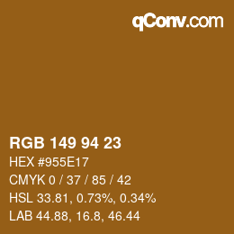 Color code: RGB 149 94 23 | qconv.com