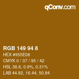 Color code: RGB 149 94 8 | qconv.com