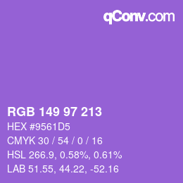 Color code: RGB 149 97 213 | qconv.com