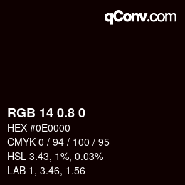 カラーコード: RGB 14 0.8 0 | qconv.com
