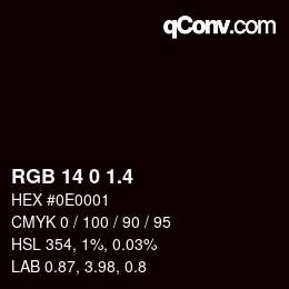 カラーコード: RGB 14 0 1.4 | qconv.com