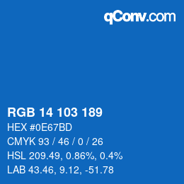 Color code: RGB 14 103 189 | qconv.com