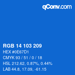 Color code: RGB 14 103 209 | qconv.com