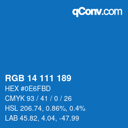 Color code: RGB 14 111 189 | qconv.com