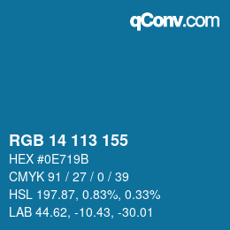 Color code: RGB 14 113 155 | qconv.com