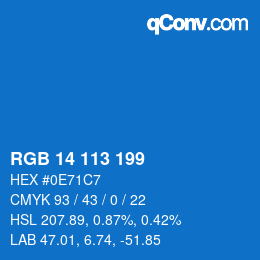 Color code: RGB 14 113 199 | qconv.com