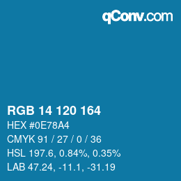 Color code: RGB 14 120 164 | qconv.com
