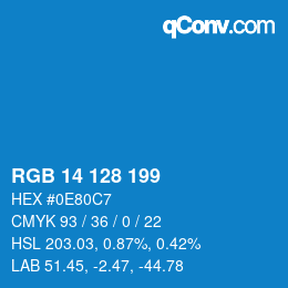 Color code: RGB 14 128 199 | qconv.com