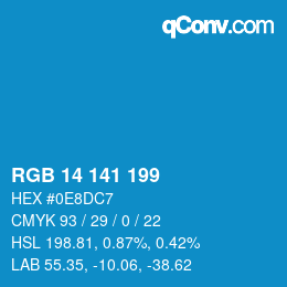 Color code: RGB 14 141 199 | qconv.com