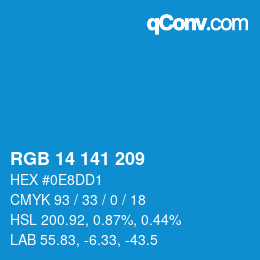 カラーコード: RGB 14 141 209 | qconv.com