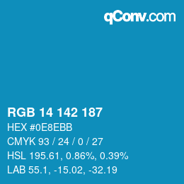 Color code: RGB 14 142 187 | qconv.com