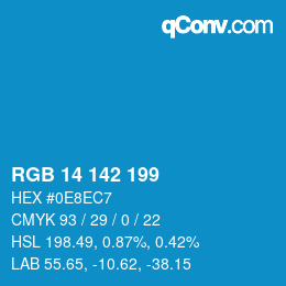 Color code: RGB 14 142 199 | qconv.com