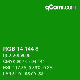Color code: RGB 14 144 8 | qconv.com