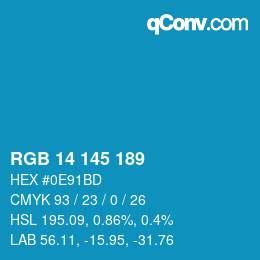 カラーコード: RGB 14 145 189 | qconv.com