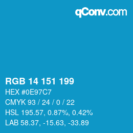 Color code: RGB 14 151 199 | qconv.com