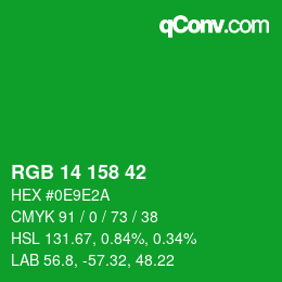 Color code: RGB 14 158 42 | qconv.com