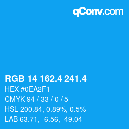 カラーコード: RGB 14 162.4 241.4 | qconv.com