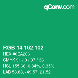 Color code: RGB 14 162 102 | qconv.com