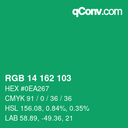 Color code: RGB 14 162 103 | qconv.com