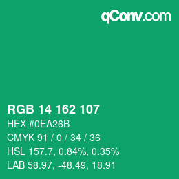 Color code: RGB 14 162 107 | qconv.com