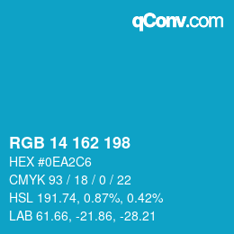 Color code: RGB 14 162 198 | qconv.com