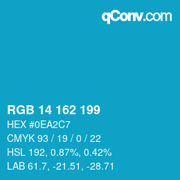 カラーコード: RGB 14 162 199 | qconv.com