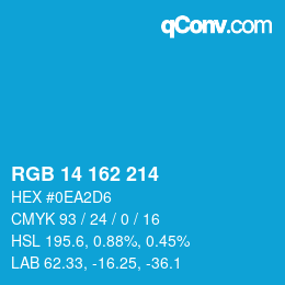 Color code: RGB 14 162 214 | qconv.com