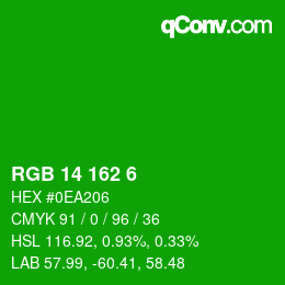 Color code: RGB 14 162 6 | qconv.com