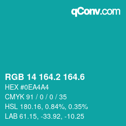 カラーコード: RGB 14 164.2 164.6 | qconv.com