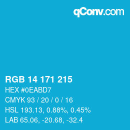 カラーコード: RGB 14 171 215 | qconv.com