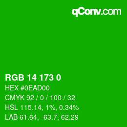 Color code: RGB 14 173 0 | qconv.com